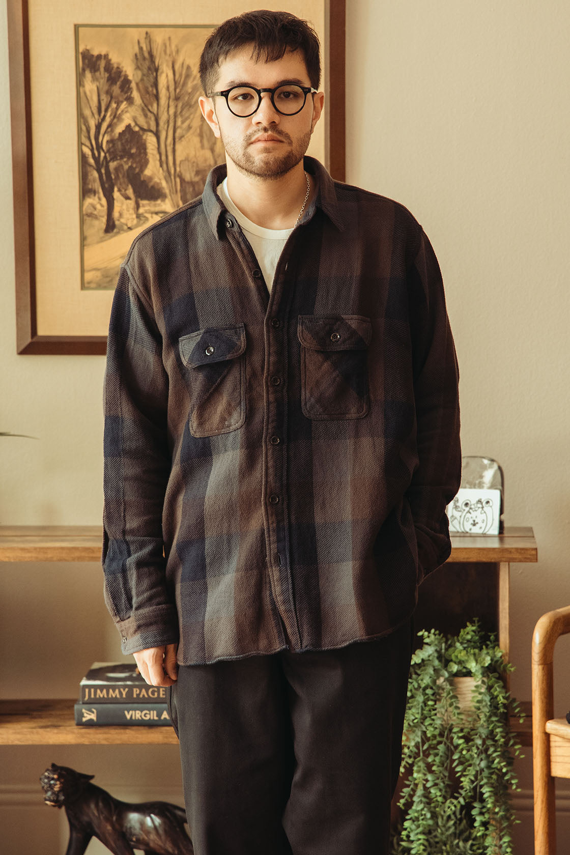 Unlikely Dry Goods - Heavy? Nel Work Shirts - Brown/Gray Plaids - Canoe Club