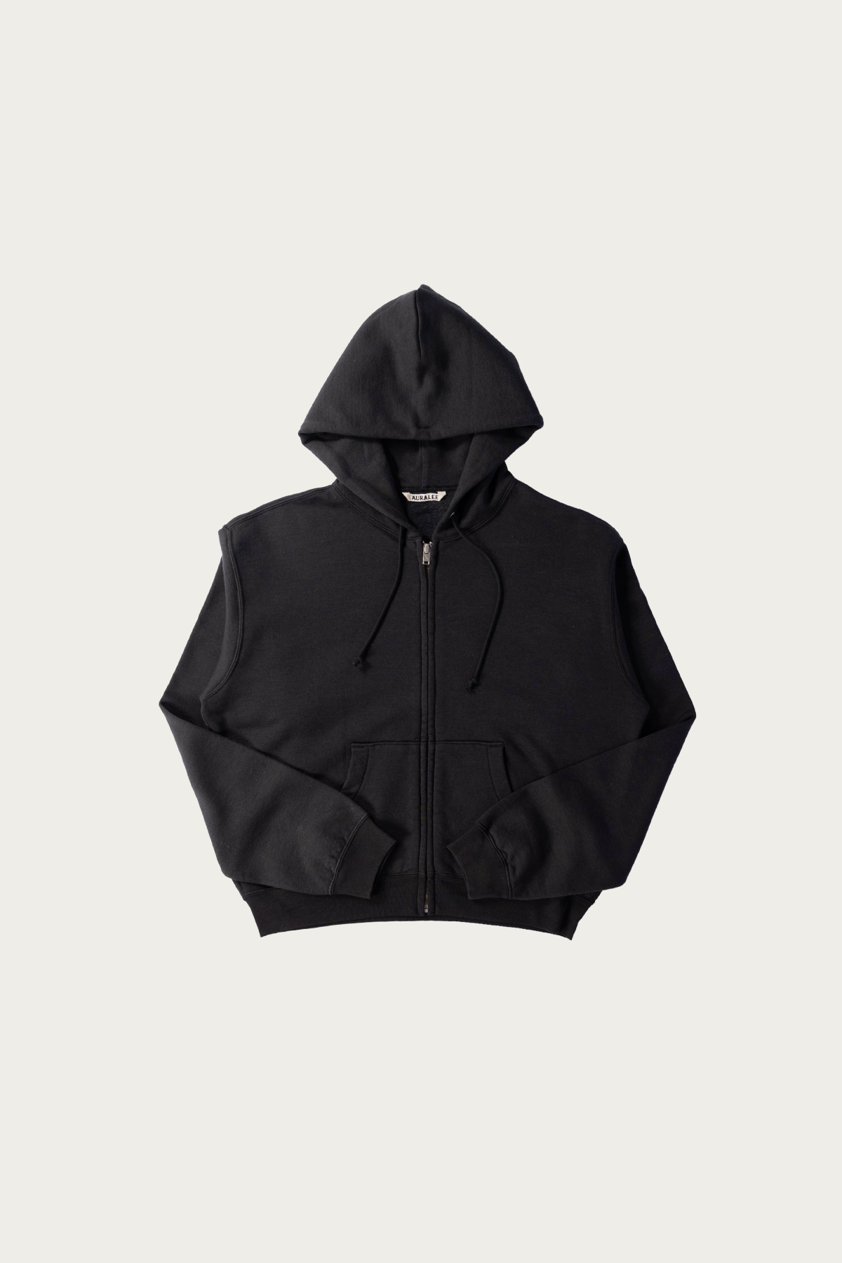 Auralee - High-Twist Compact Sweat Zip Parka - Ink Black - Canoe Club