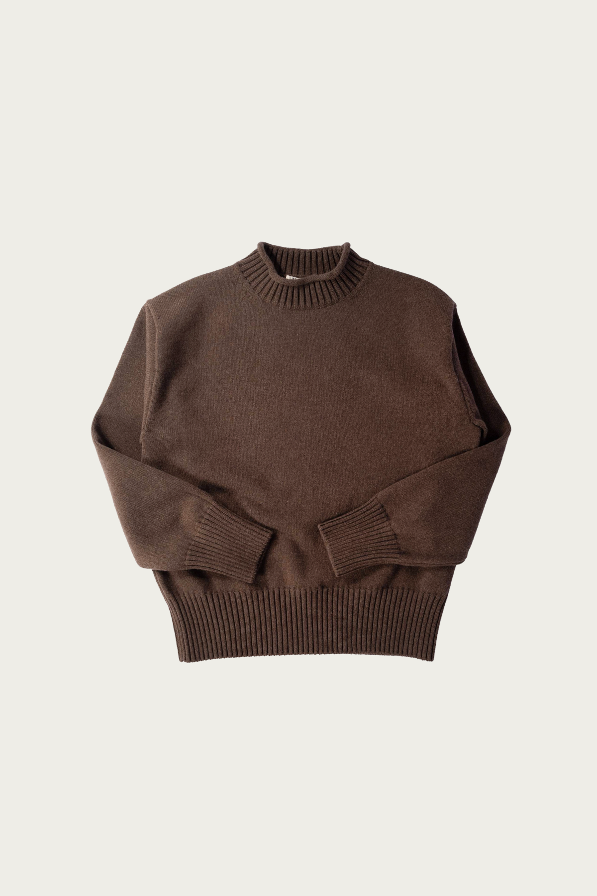 Auralee - Super Fine Wool Knit Mock Neck P/O - Top Brown - Canoe Club