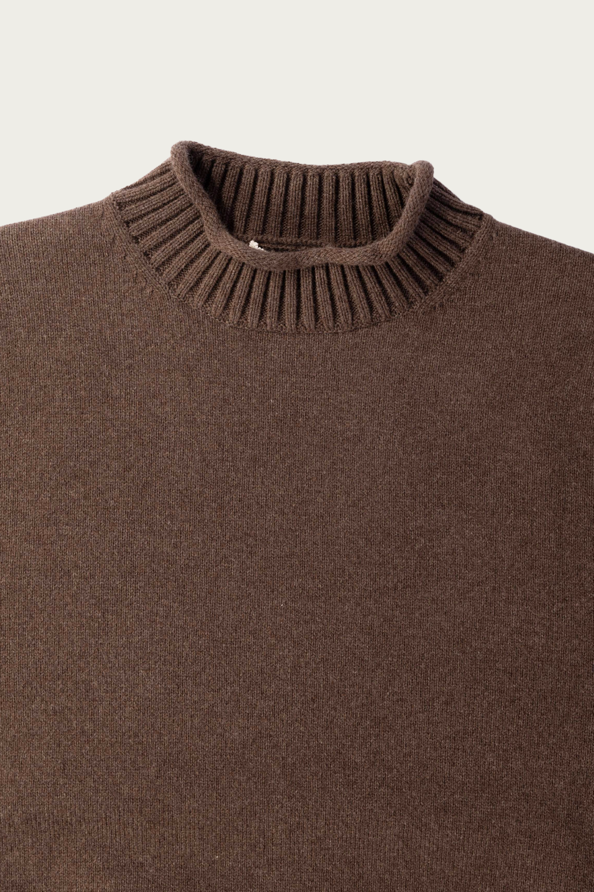 Auralee - Super Fine Wool Knit Mock Neck P/O - Top Brown - Canoe Club