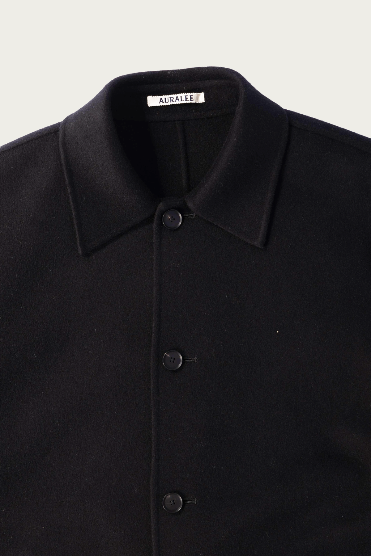 Auralee - Super Fine Wool Melton Hand Sewn Blouson - Black - Canoe Club