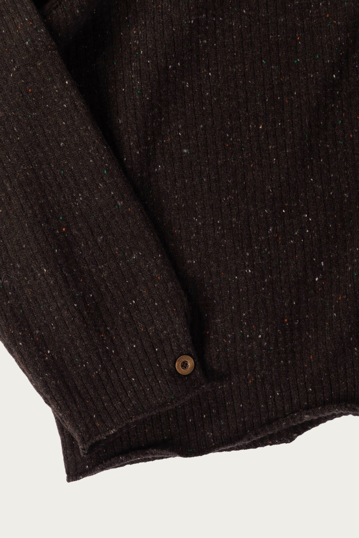 Aviva Jifei Xue - Knit Boxy Shirt - Flecked Dark Brown - Canoe Club