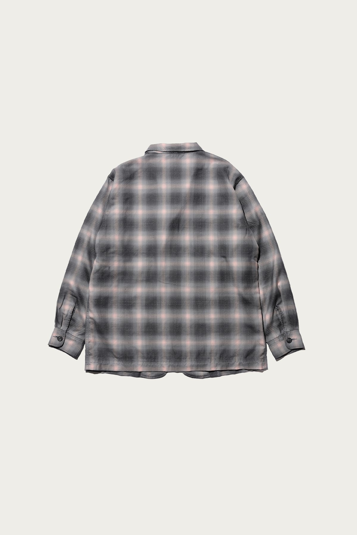 Beams Plus - 4B Cuffs Jacket Washable Wool Ombre Plaid - Black - Canoe Club