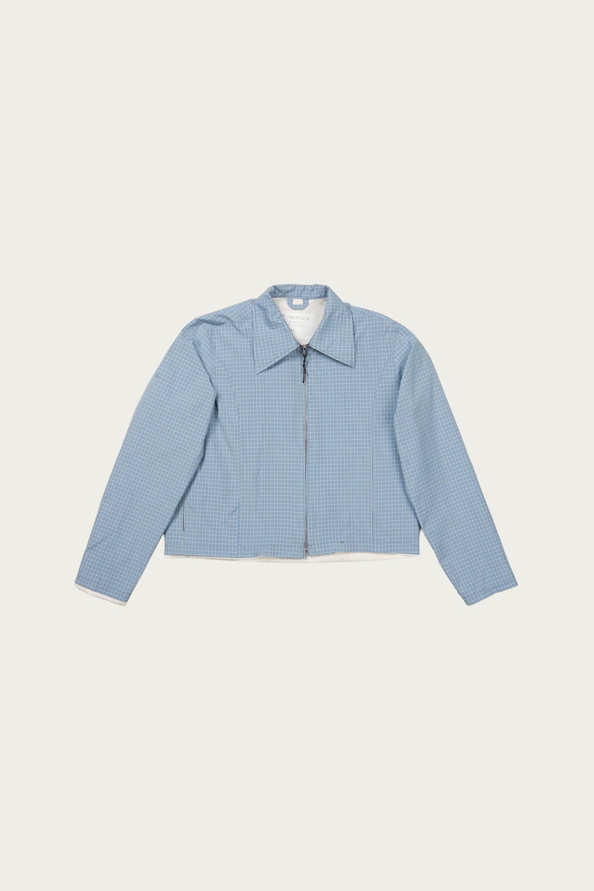 Camiel Fortgens - Fitted Zip Jacket - Blue/Grey/White Check - Canoe Club