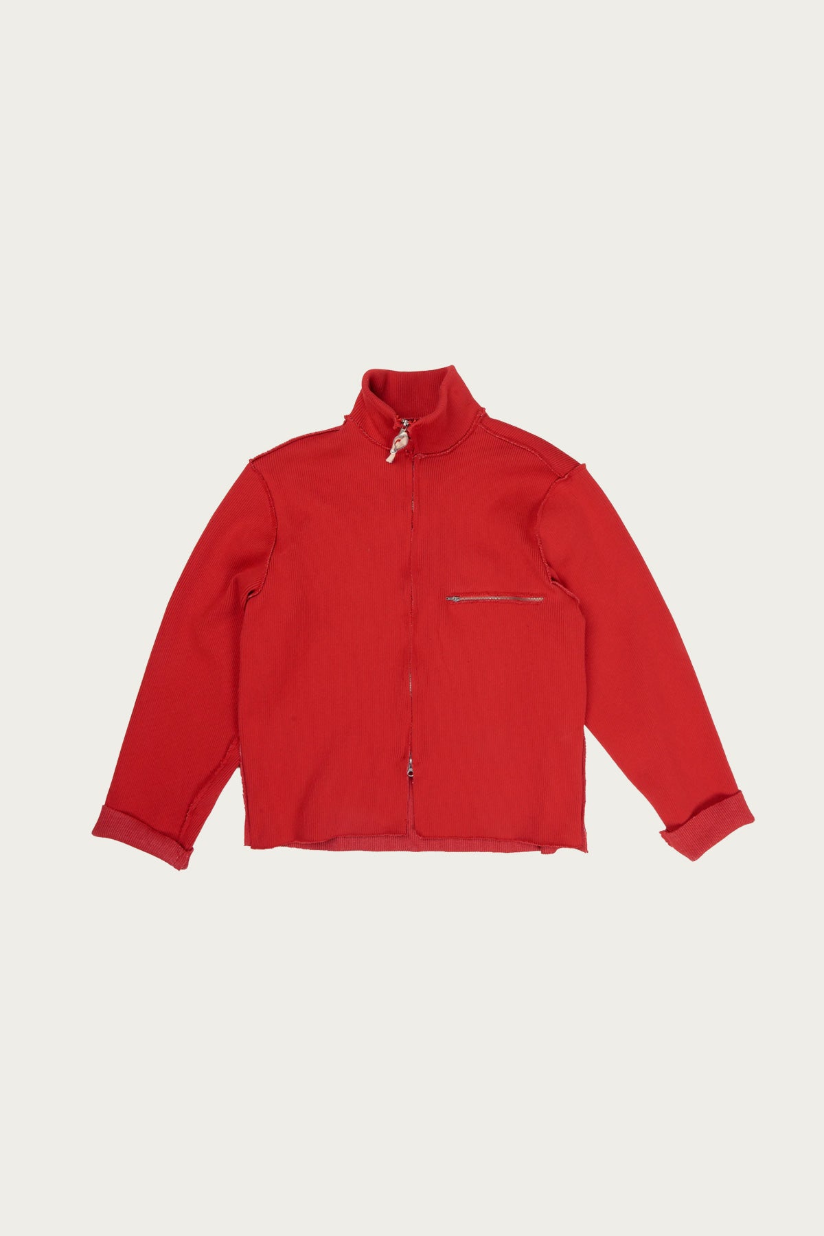 Camiel Fortgens - Zip Up Knit - Red Heavy Rib Knit - Canoe Club
