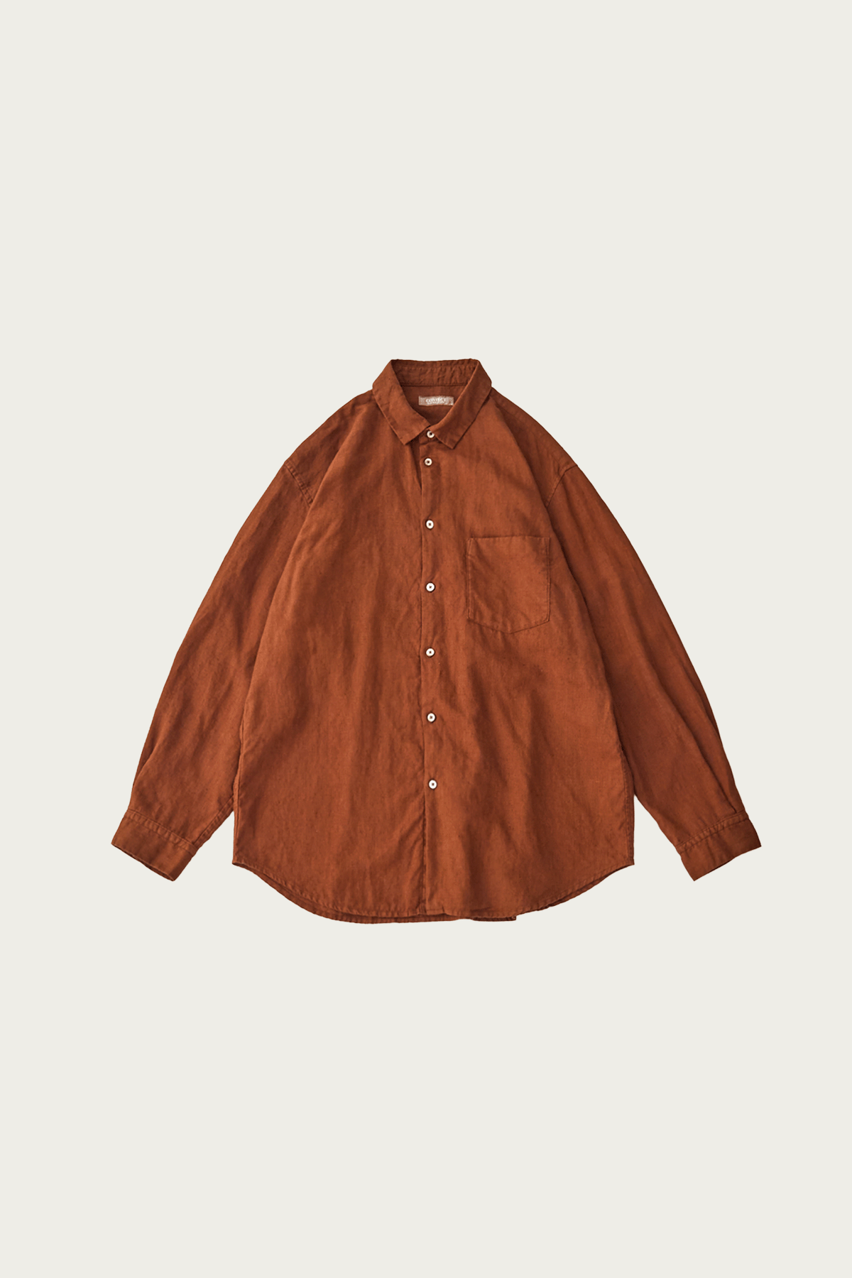 CONFECT - Brushed Linen Regular Collar Shirt - Brick - Canoe Club