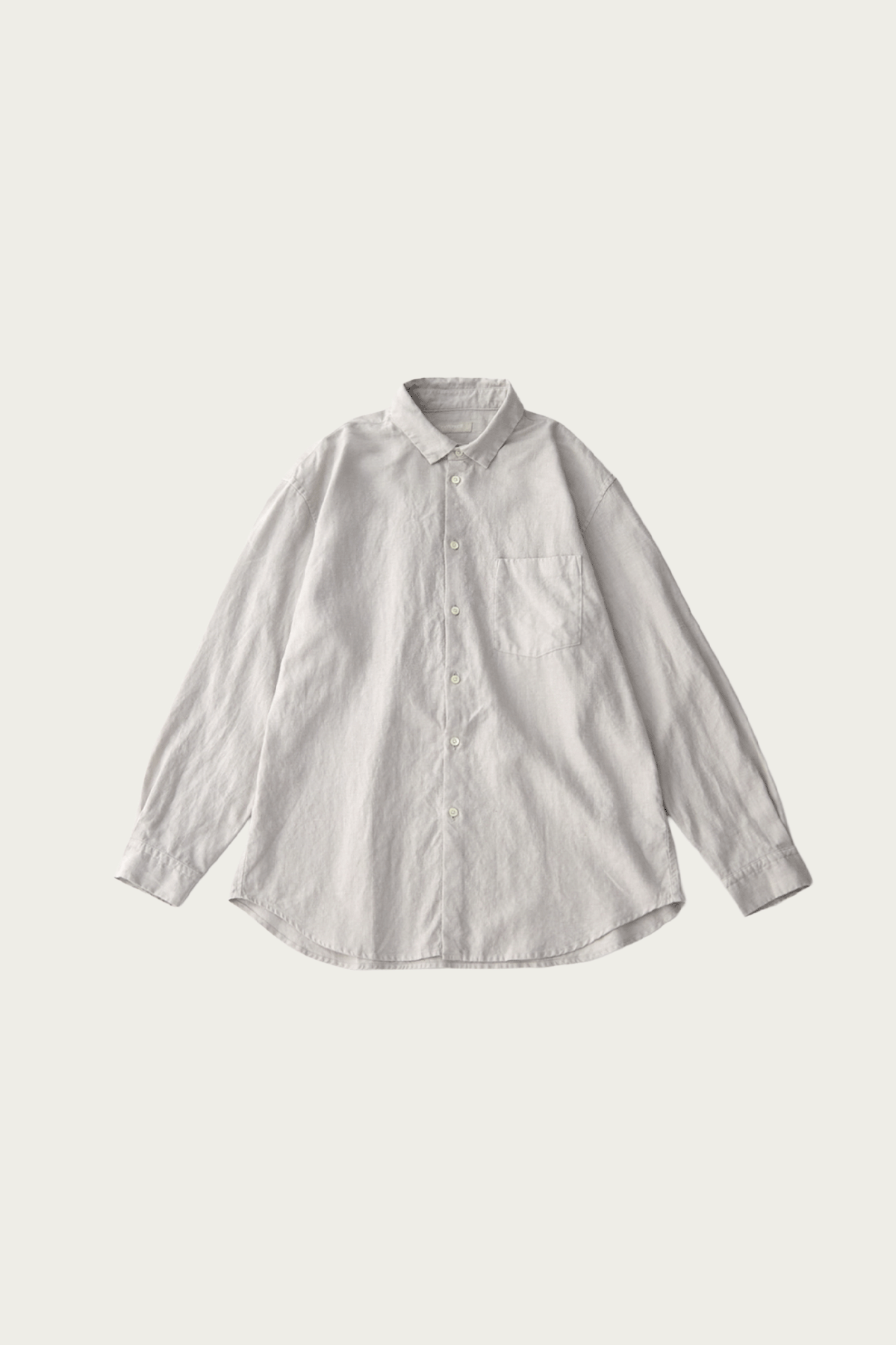 CONFECT - Brushed Linen Regular Collar Shirt - Lt. Grey - Canoe Club
