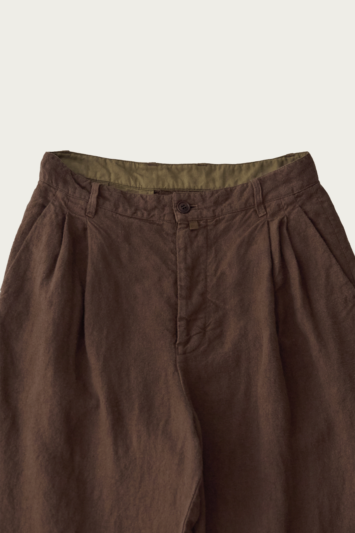 CONFECT - Brushed Linen Trousers - Brown - Canoe Club