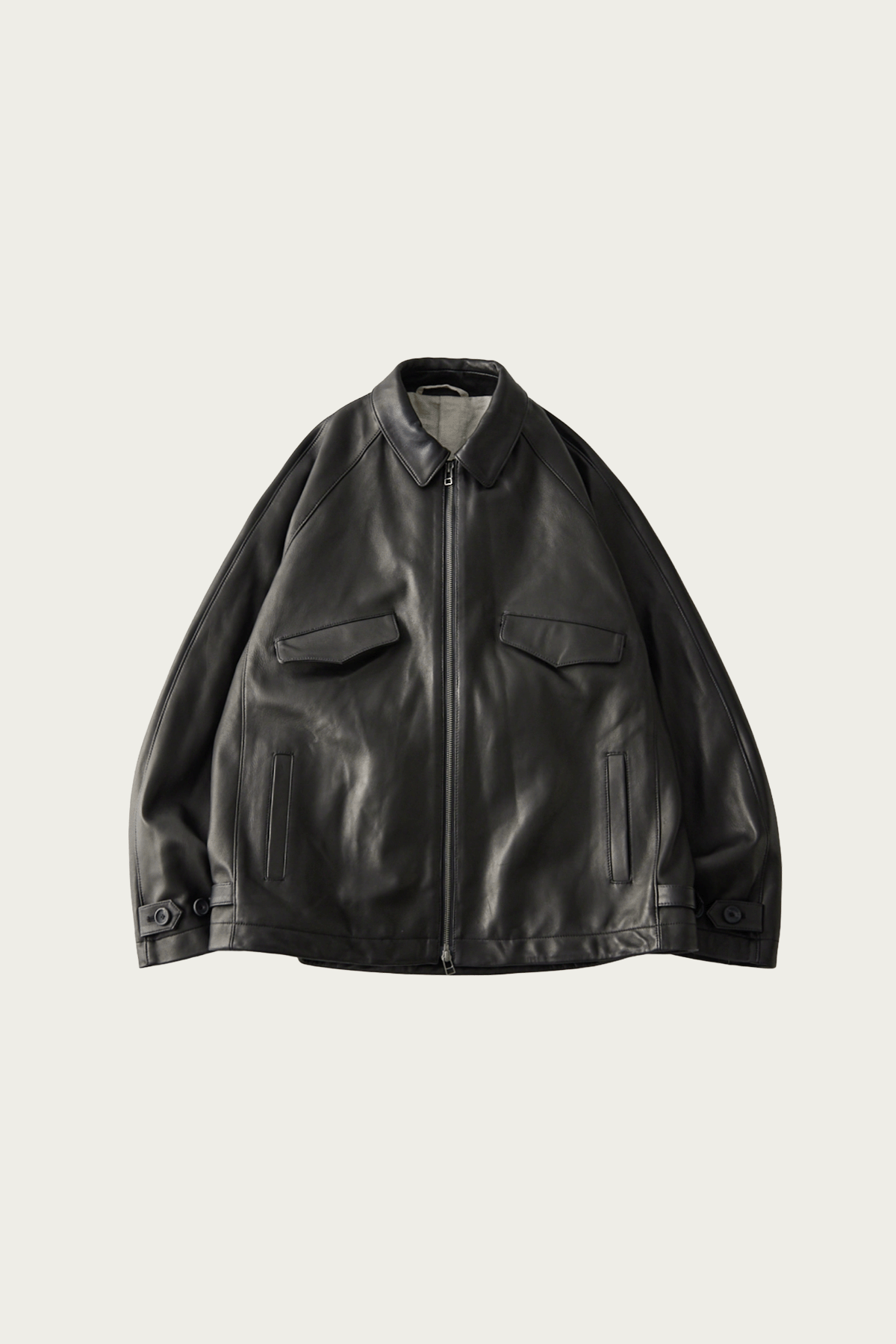CONFECT - Lamb Leather Zip Blouson - Black - Canoe Club