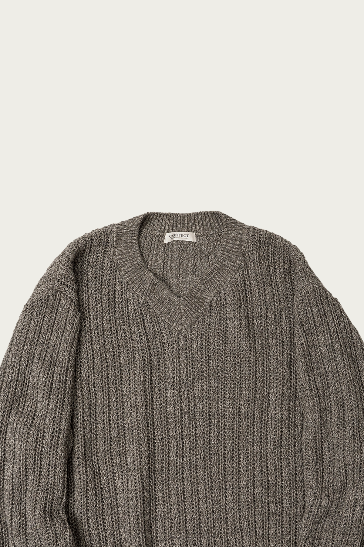 CONFECT - Linen Wool Keyhole Neck Jumper - Oatmeal - Canoe Club