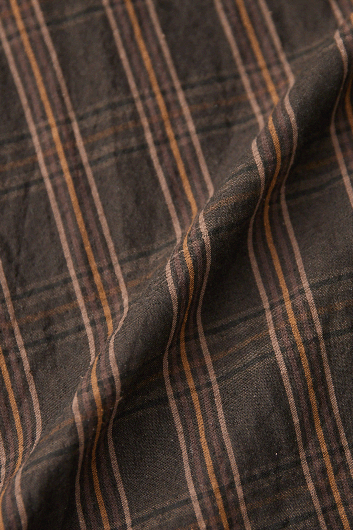 CONFECT - Silk Linen Nep Check Open Collar Shirt - Check - Canoe Club