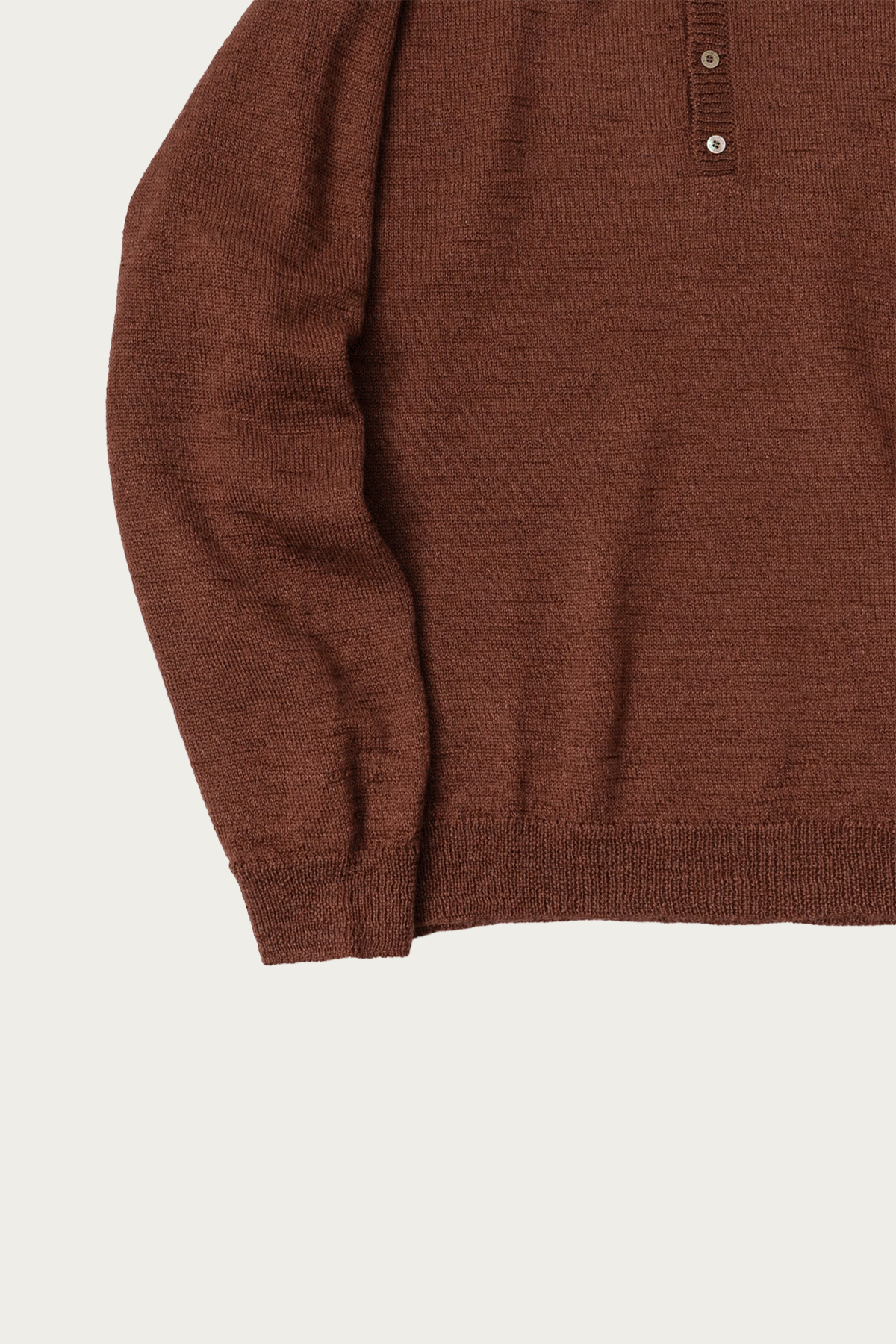 CONFECT - Wool Linen Knitted Polo Shirt - Brick - Canoe Club