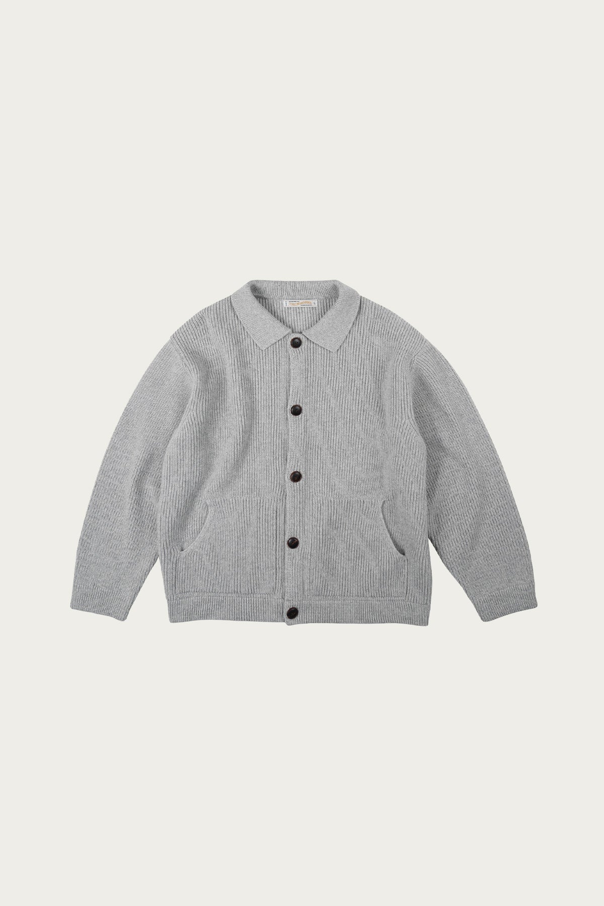 FrizmWORKS - Ultra Heavyweight Collar Cardigan - Light Grey - Canoe Club