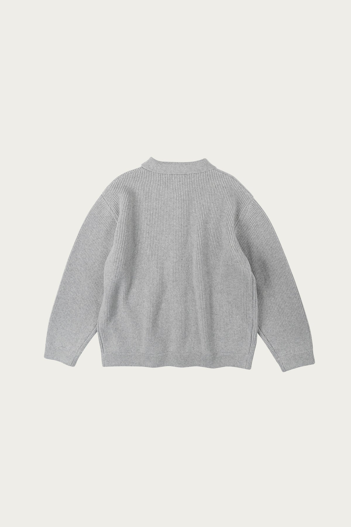 FrizmWORKS - Ultra Heavyweight Collar Cardigan - Light Grey - Canoe Club