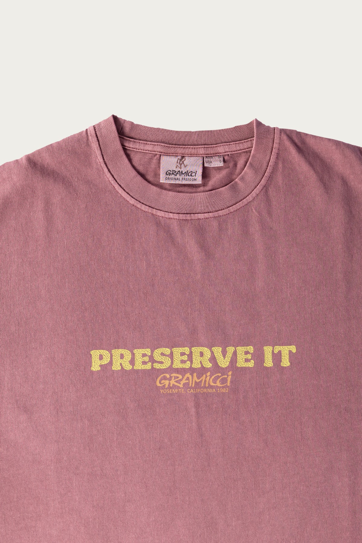 Gramicci - Footprints Tee Pigment Dyed - Red - Canoe Club