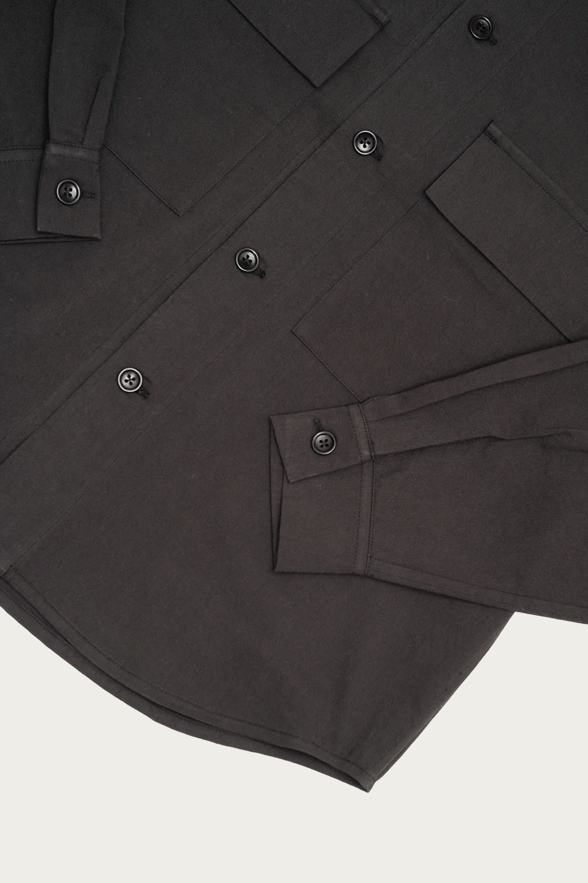 James Coward - Double Pocket Overshirt - Charcoal Cotton/Wool Twill - Canoe Club