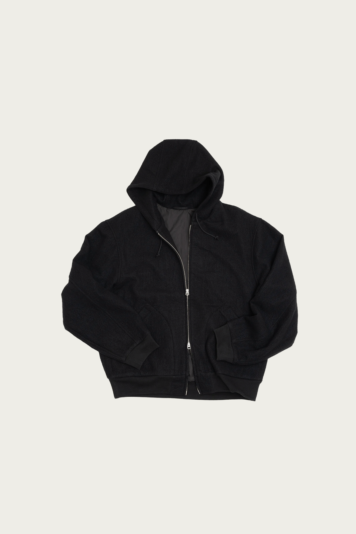 James Coward - Parka - Black Piece Dyed Wool Twill - Canoe Club