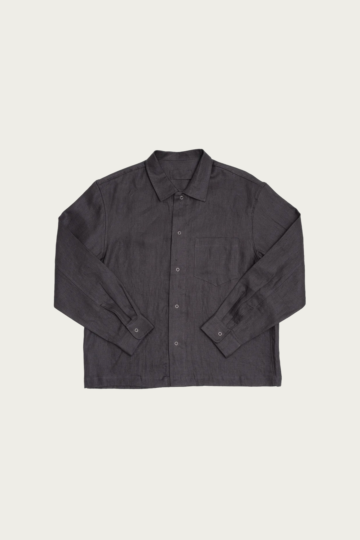 James Coward - Workshop Shirt - Charcoal Piece Dyed Linen/Gabardine - Canoe Club