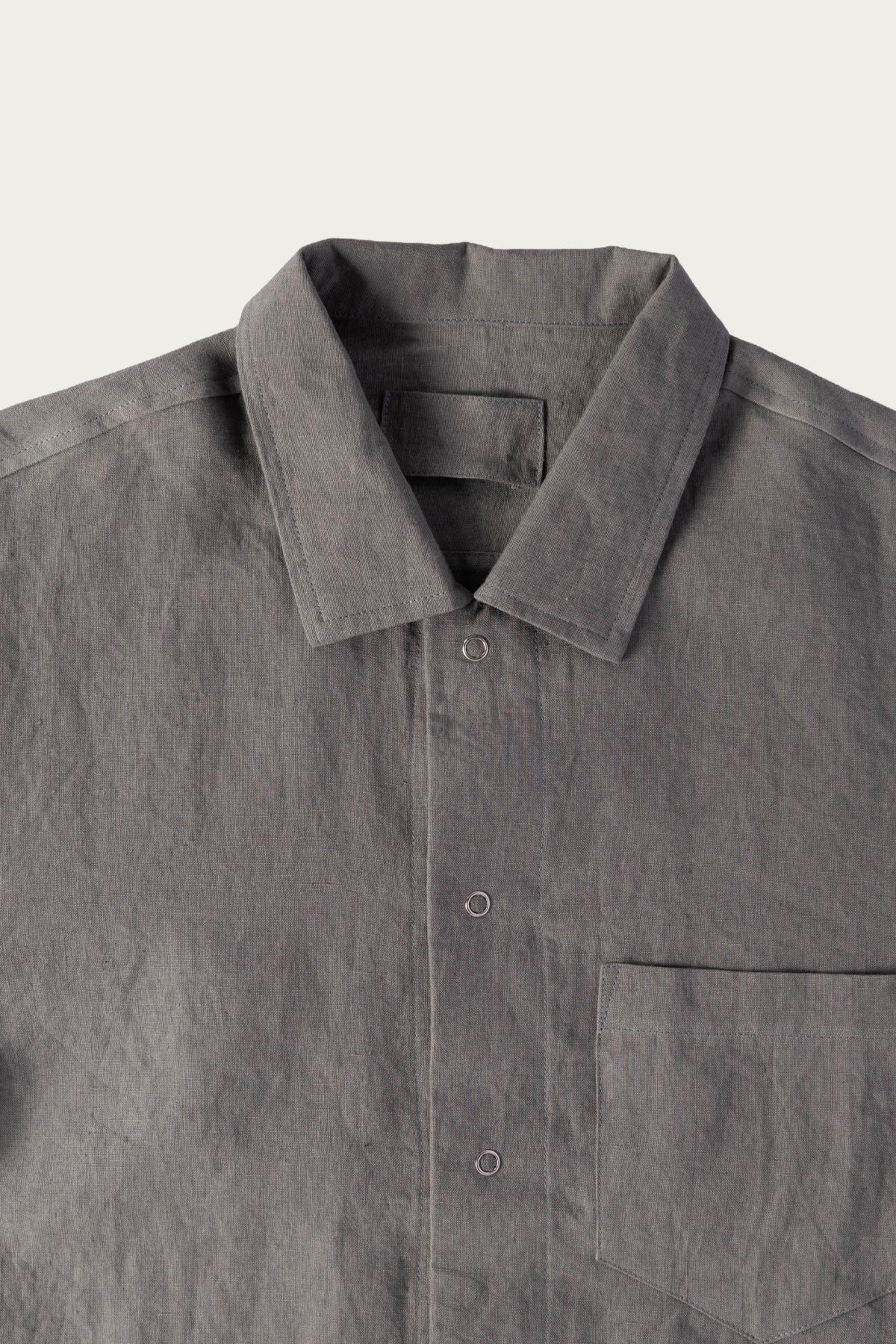 James Coward - Workshop Shirt - Flint Belgian Linen - Canoe Club