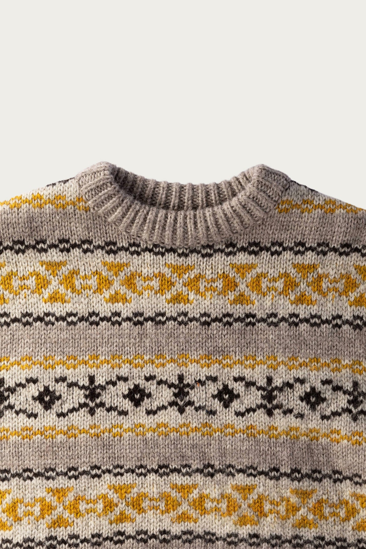 Kapital - 3G Wool YELLOWKNIFE Fair Isle Crew Sweater - Yellow - Canoe Club