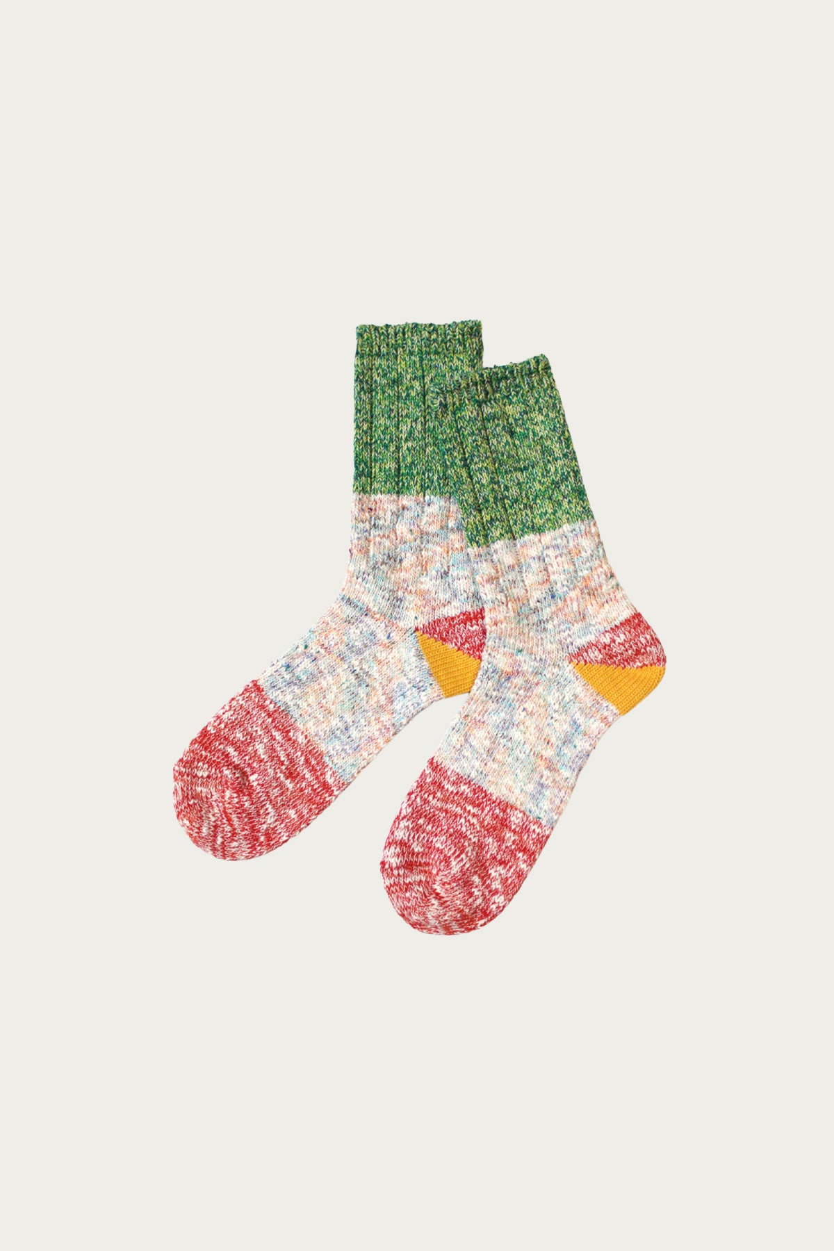 Kapital - 60 Yarns 2 TONES HEEL Socks - Red - Canoe Club