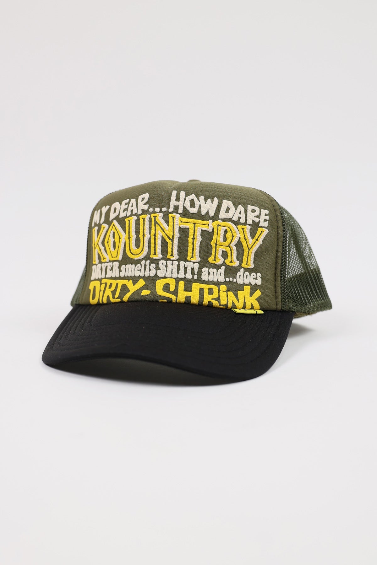 Kapital - KOUNTRY DIRTY SHRINK Trucker CAP - Dark Green x Black - Canoe Club