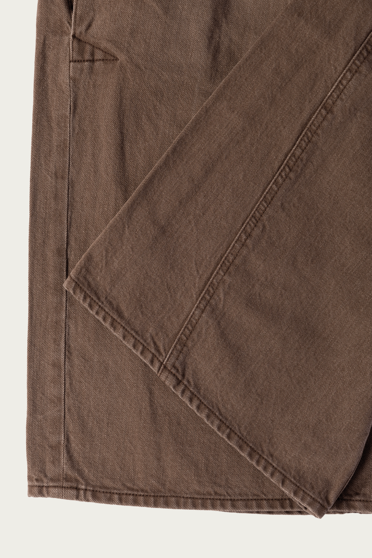 Khoki - 3D Cutting Denim Pants - Brown - Canoe Club