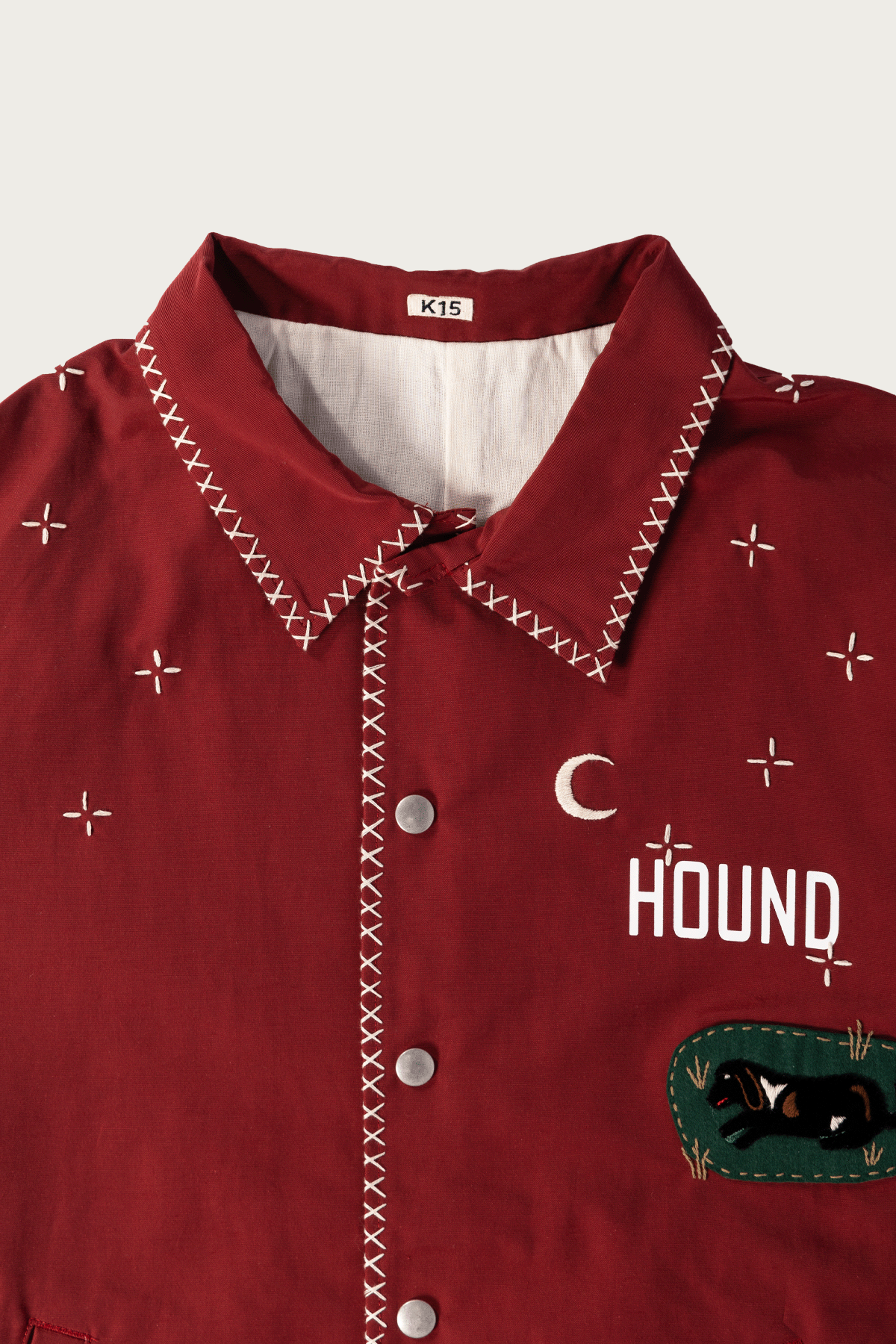 Khoki - Cross-Stitch Coach Jacket - Red - Canoe Club