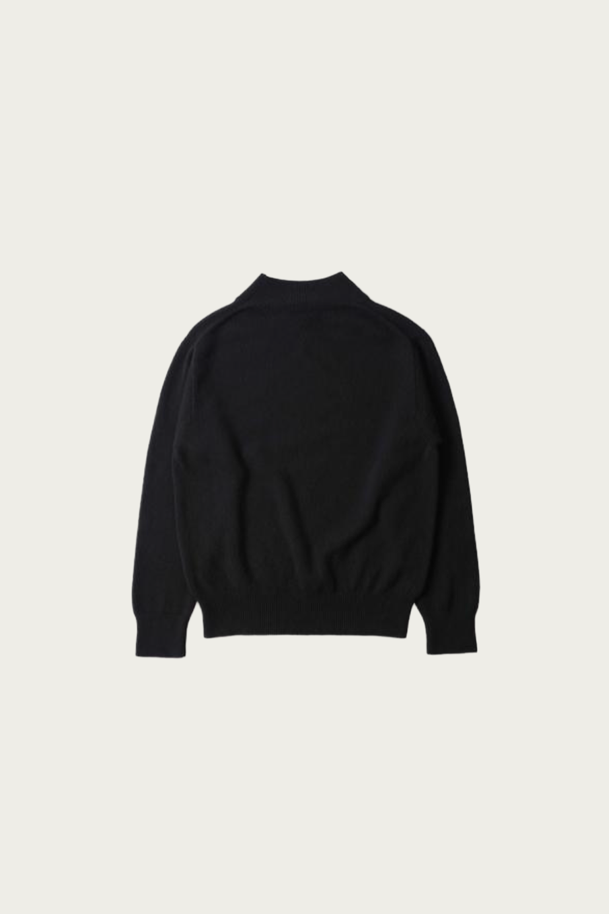 Margaret Howell - Mock Neck Jumper - Black Geelong Lambswool - Canoe Club