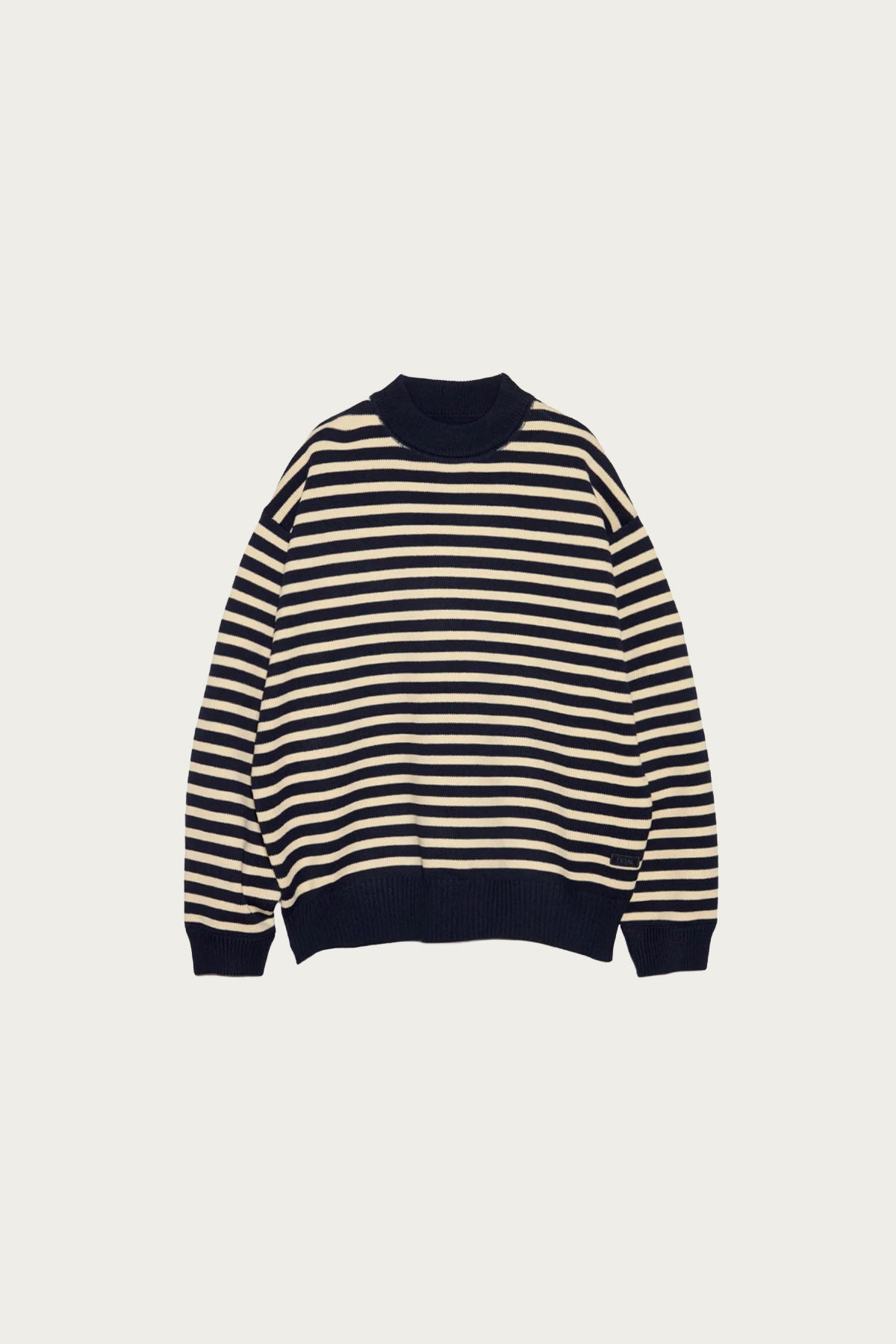 nanamica - Mock Neck Stripe Sweater - Navy - Canoe Club