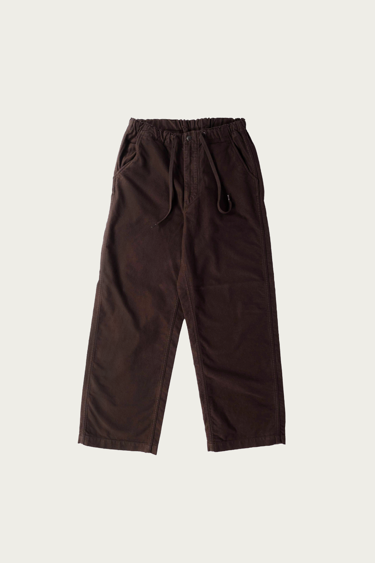 orSlow - New Yorker Brushed Wide Trousers - Coffee Brown - Canoe Club