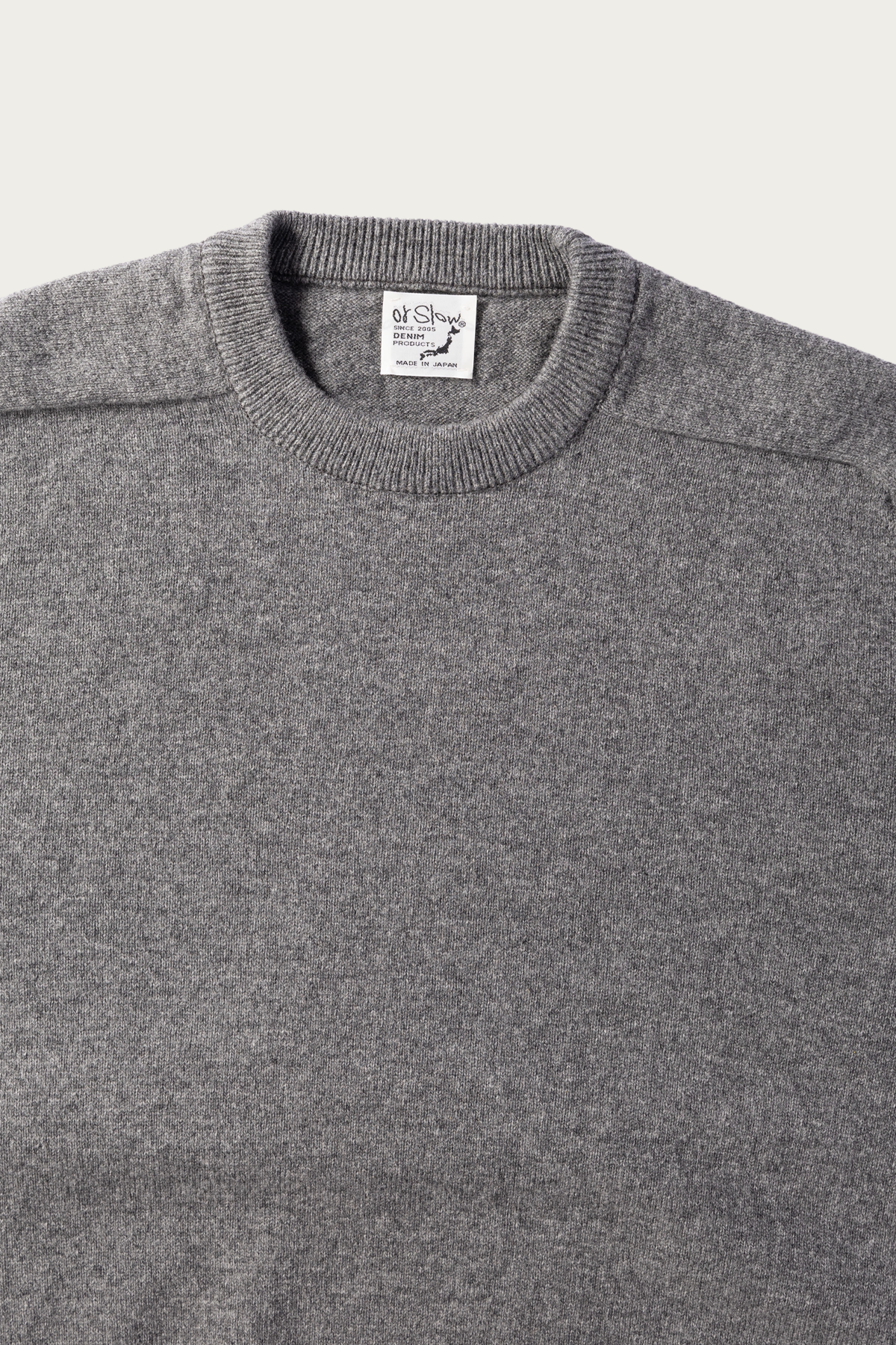 orSlow - Simple Crew Neck Sweater Crafted In Japan - Heather Gray - Canoe Club