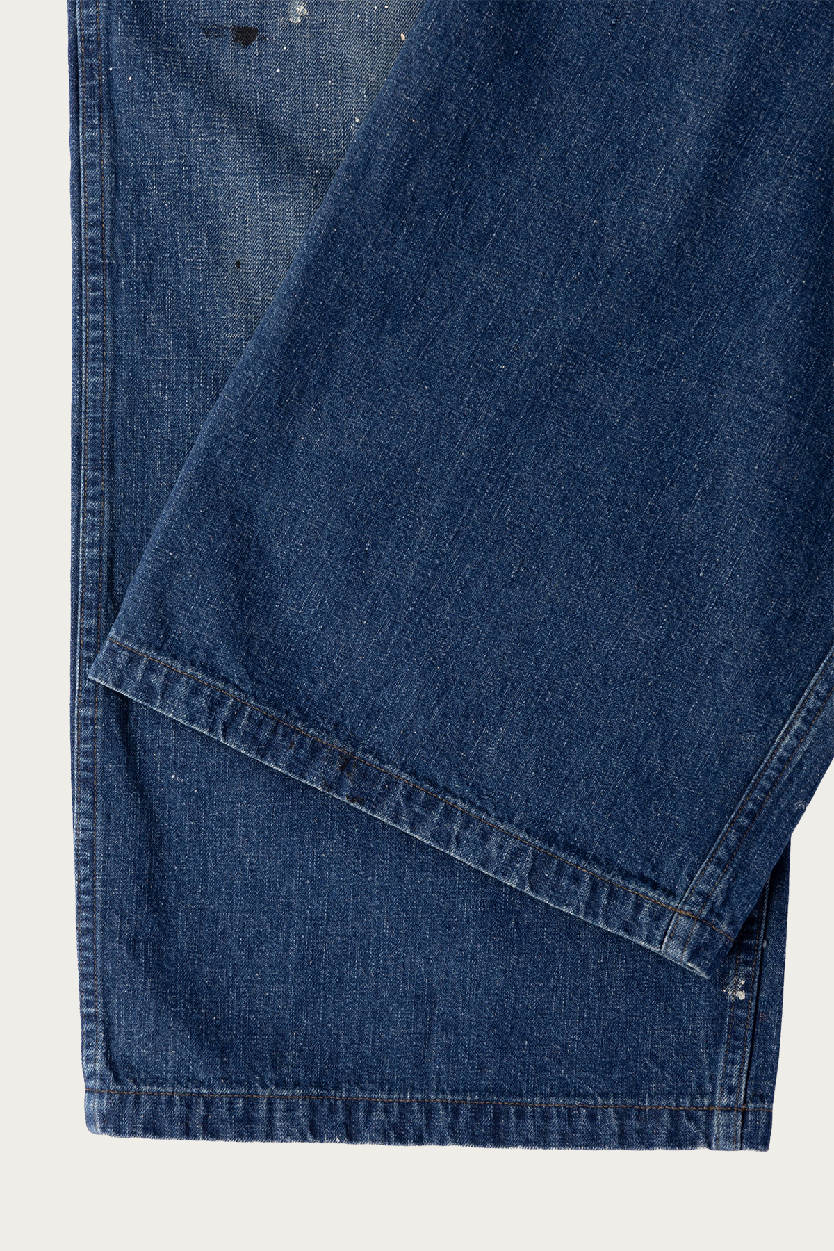orSlow - WWII 40s U.S. Navy Wide-Fit Utility Trousers - Painted - Vintage Indigo With Paint - Canoe Club