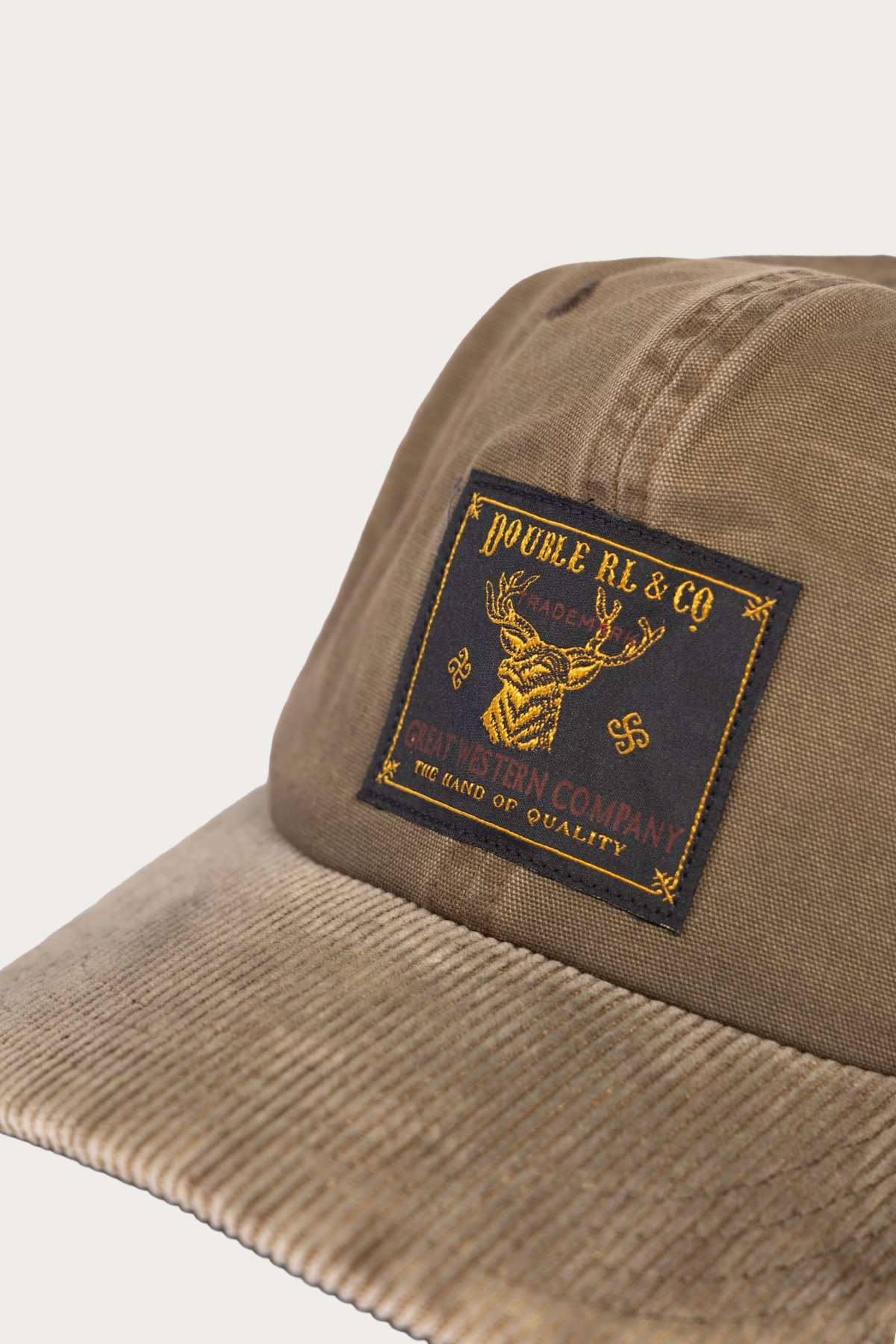 RRL - Cotton Canvas w/ Corduroy Bill Sportsman Cap - Brown - Canoe Club