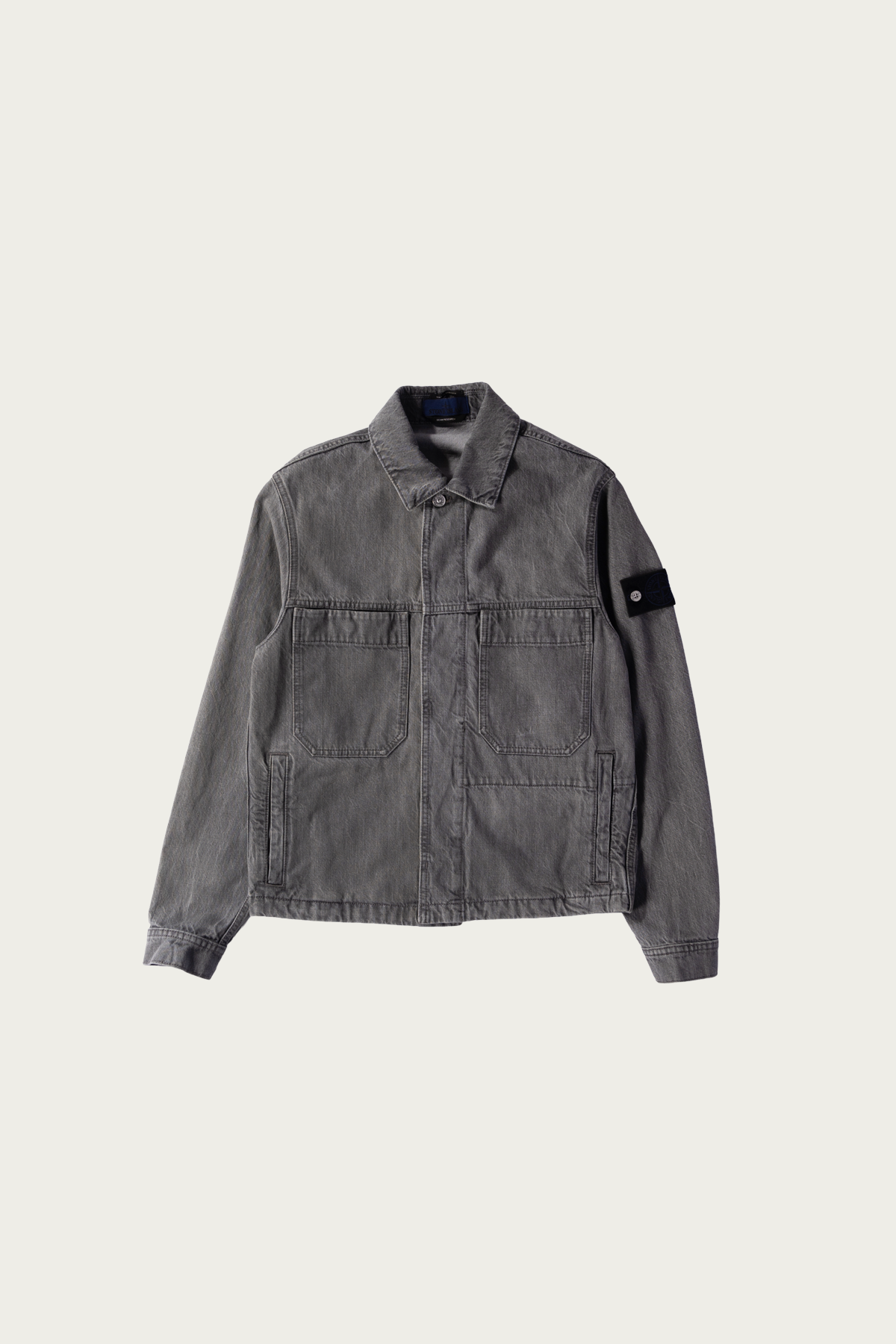 Stone Island - Biker Jacket - Grey Light Wash - Canoe Club