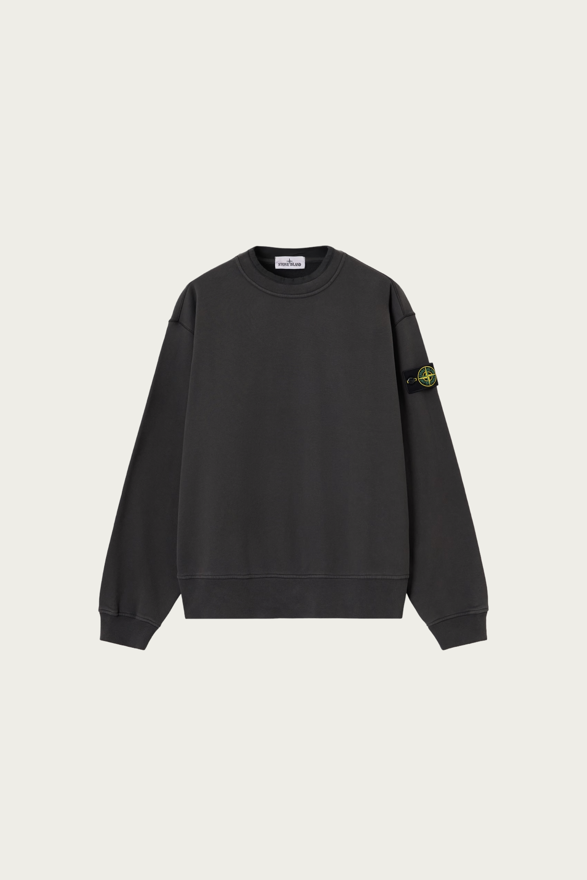 Stone Island - Brushed Organic Cotton Fleece Crewneck Sweatshirt - Black - Canoe Club