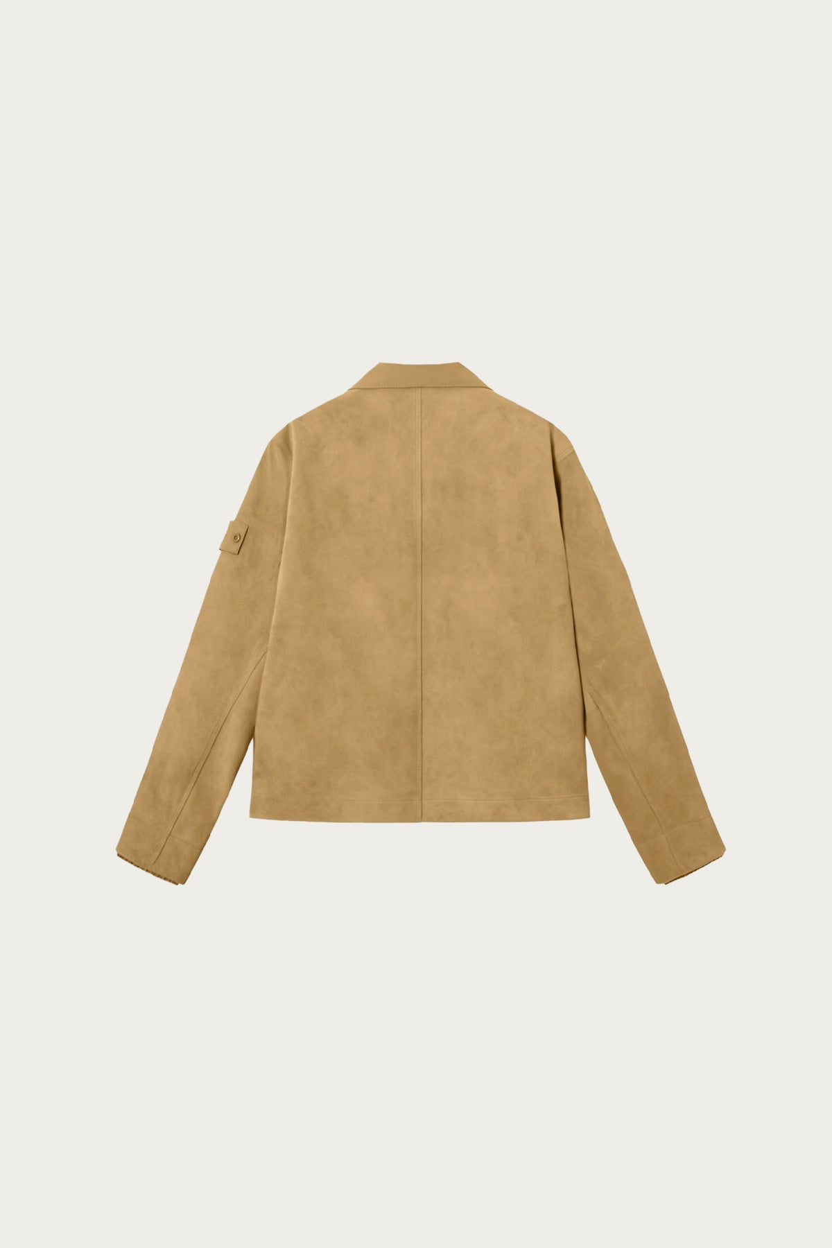 Stone Island - Split Leather Stand Collar Jacket - Dark Beige - Canoe Club