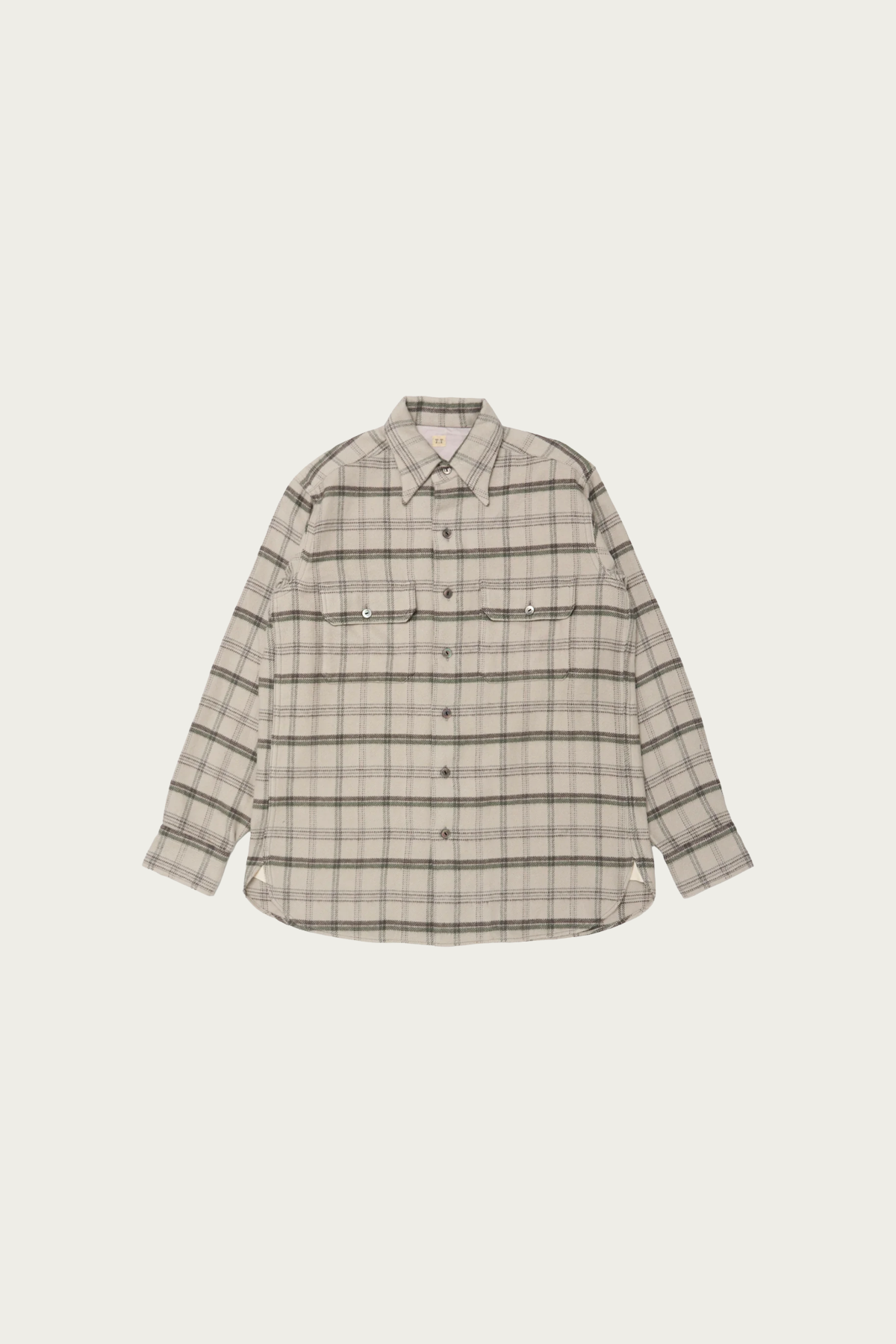 Taiga Takahashi - Lot. 122 One-Piece Collar Sports Shirt - Light Grey Plaid - Canoe Club