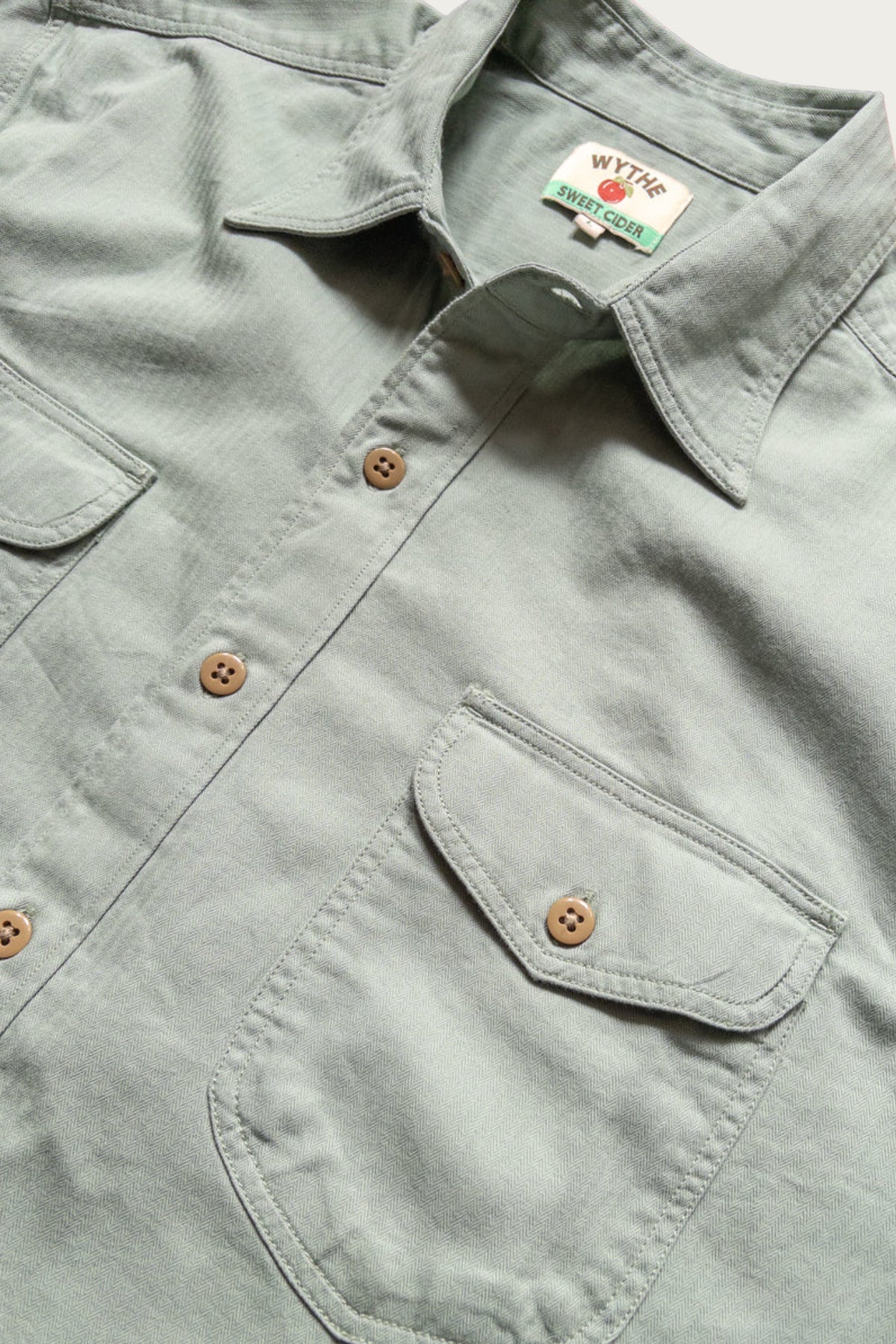 Wythe - Cotton HBT Officer's Shirt - Sage - Canoe Club