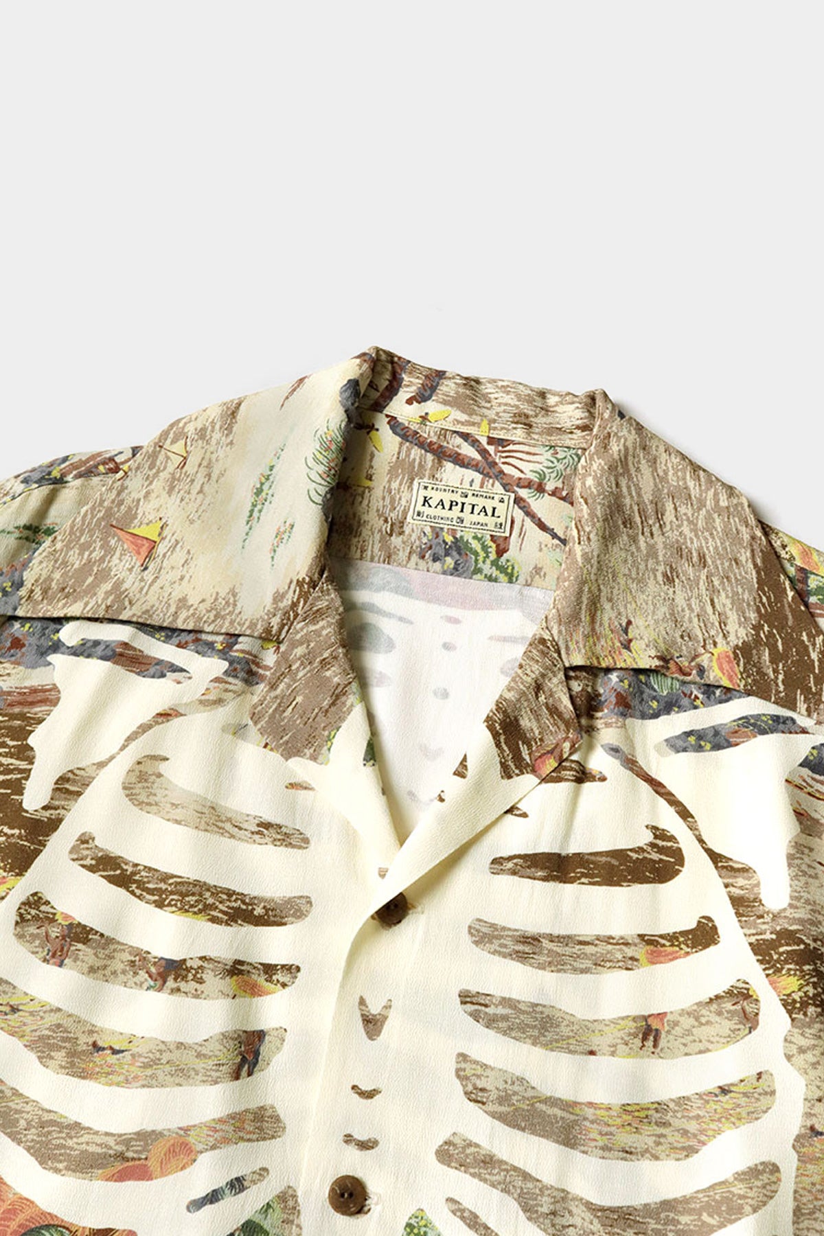 Kapital - Rayon KAMEHAMEHA BONE WRANGLE Collar Aloha - Brown - Canoe Club