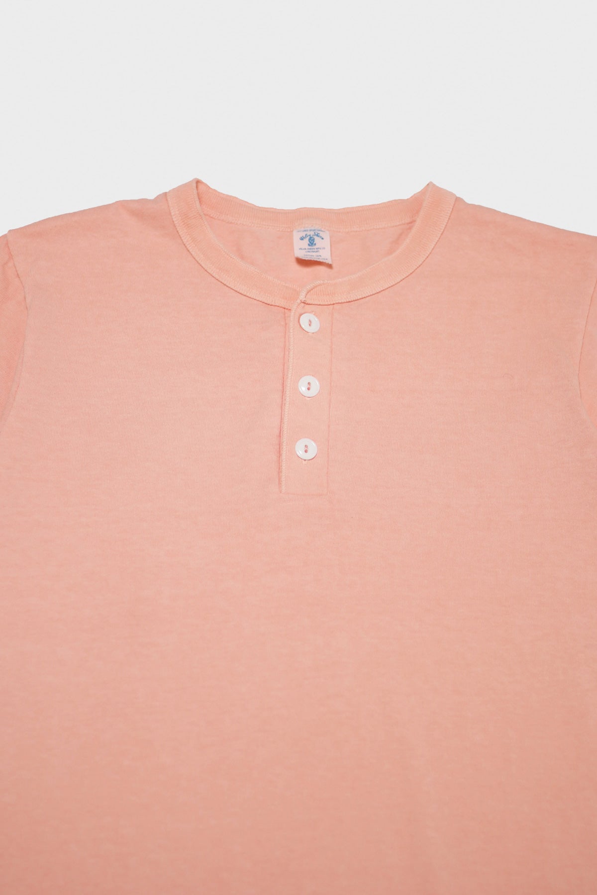 Velva Sheen - Short Sleeve Henley - Orange Pigment Dye - Canoe Club