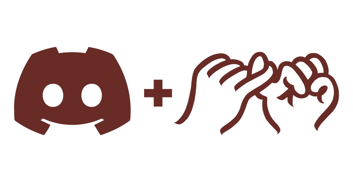 Logos of Discord and the Cnaoe Club pinky swear on a white background