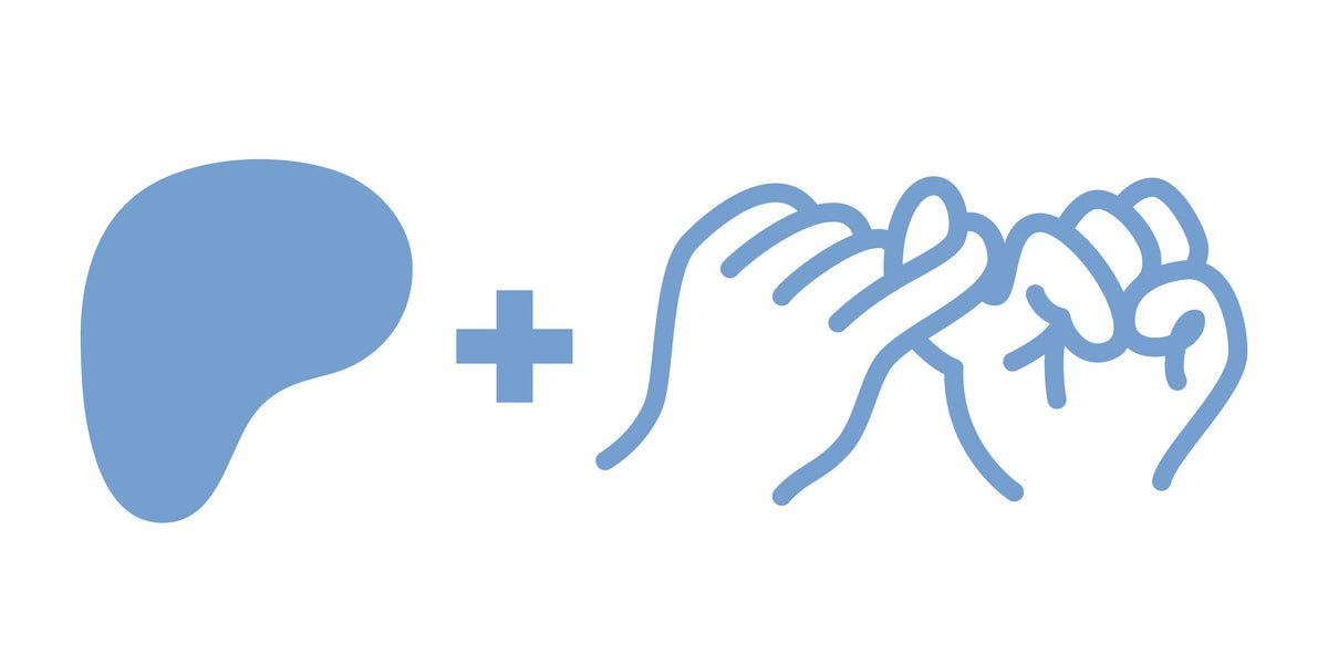 A blue Patreon logo, plus size, and Canoe Club pinky swear mark on a white background