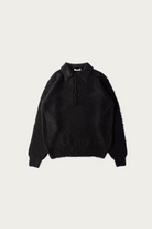 Auralee - Brushed Super Kid Mohair Knit Polo - Ink Black - Canoe Club