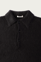 Auralee - Brushed Super Kid Mohair Knit Polo - Ink Black - Canoe Club
