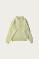 Auralee - Brushed Super Kid Mohair Knit Polo - Light Lime - Canoe Club