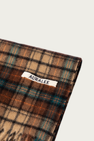 Auralee - Cashmere Check Long Stole - Red Brown Check - Canoe Club