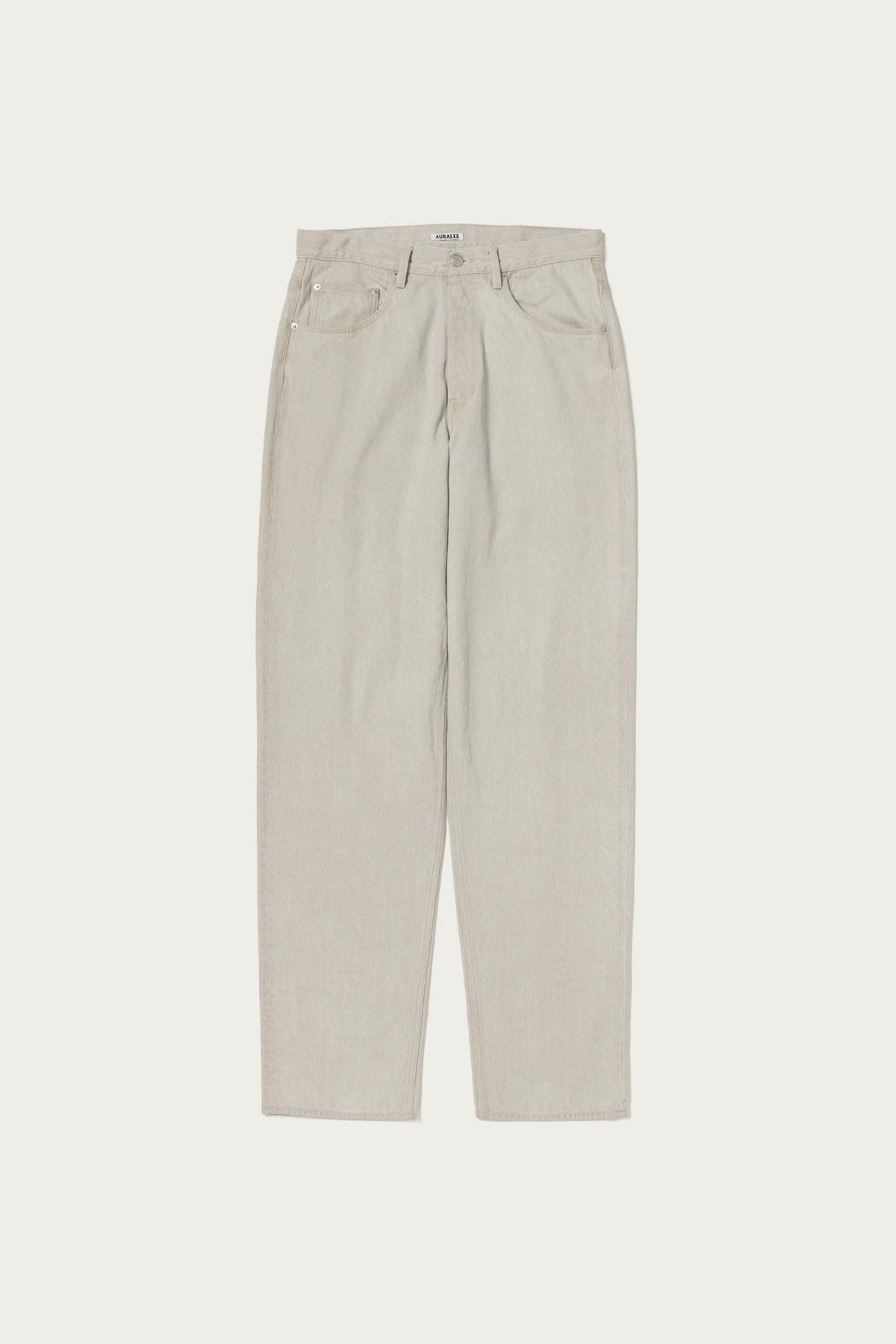 Auralee - Faded Hard Twist Brown Denim Wide Pants - Light Grey - Canoe Club