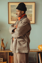 Auralee - Homespun Tweed Zip Blouson - Mix Brown - Canoe Club