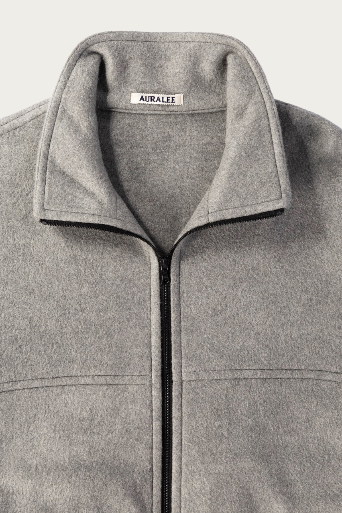 Auralee - Pure Silk Comfort Fleece Zip Blouson - Top Grey - Canoe Club